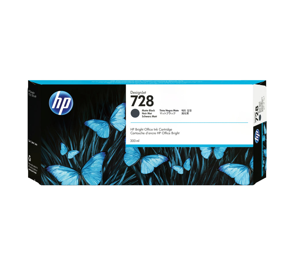 HP Genuine F9J68A / 728 Ink cartridge matt black 300ml for HP DesignJet T 730/830