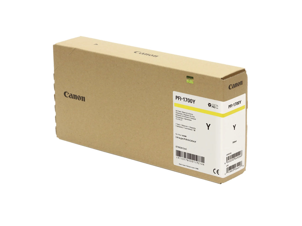 Canon Genuine PFI-1700Y Yellow 0778C001AA 700ml Ink Tank PFI1700Y - Canon PFI-1700 Ink