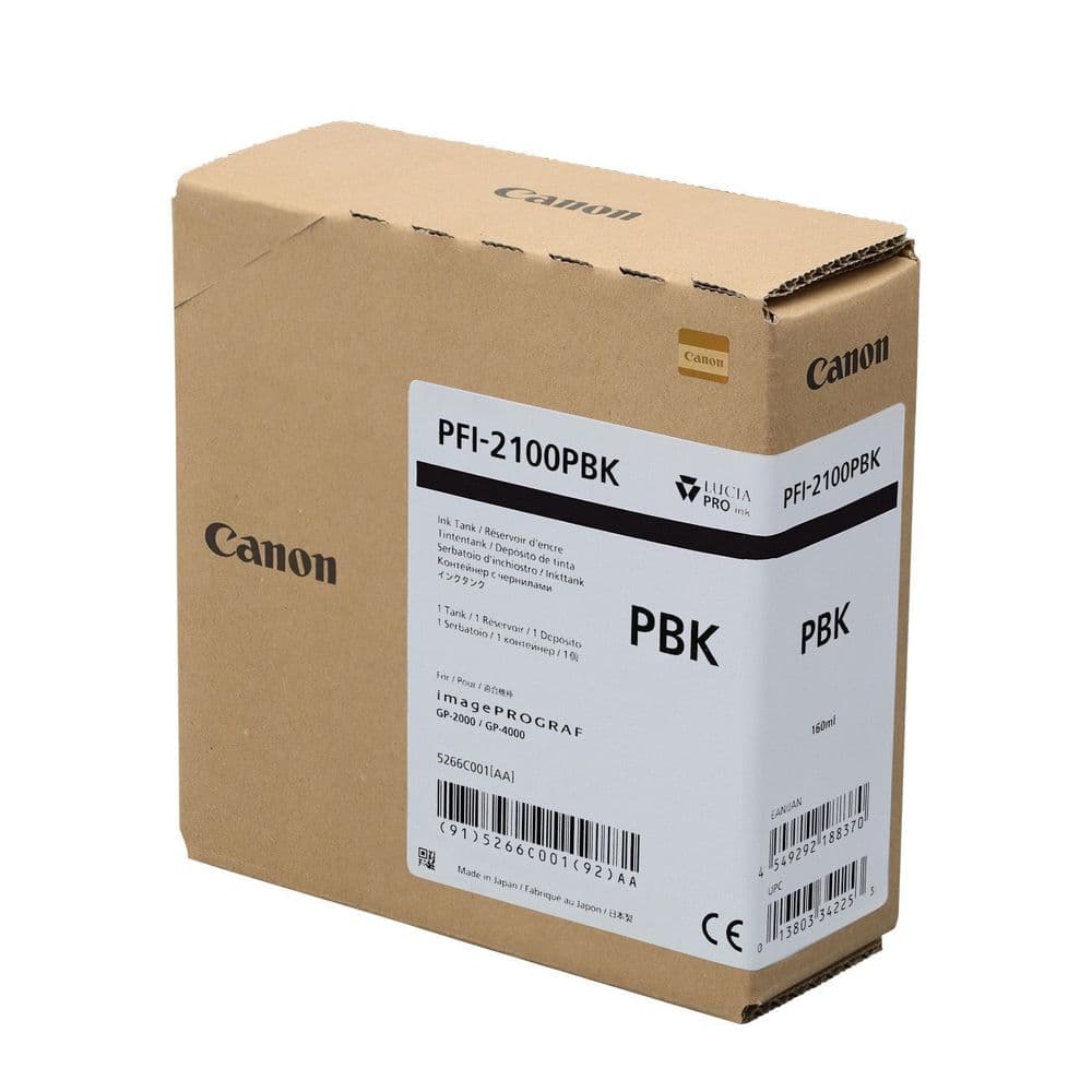 Canon PFI-2100PBK Genuine Ink Cartridge Photo Black 160ml 5266C001AA  PFI2100PBK - Canon PFI-2100 Ink