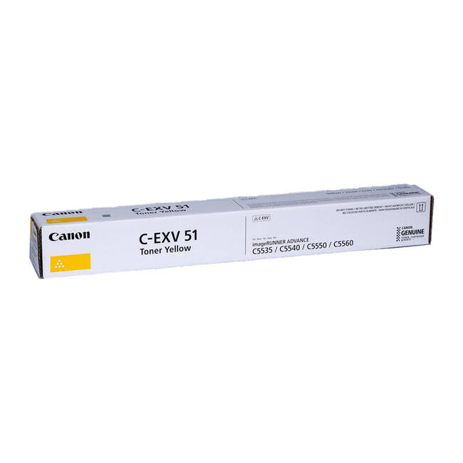 Canon Genuine C-EXV51 Yellow Toner 0484C002 High Capacity 60K Canon C5535 C5540i C5550i C5560i