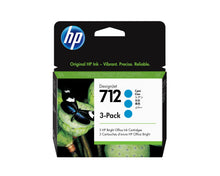 Load image into Gallery viewer, HP Genuine 3ED77A / 712 Ink cartridge cyan (3 pack) 29ml for HP DesignJet T 200