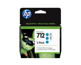 HP Genuine 3ED77A / 712 Ink cartridge cyan (3 pack) 29ml for HP DesignJet T 200