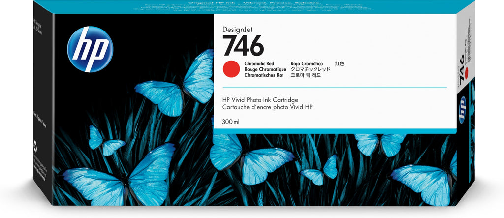 HP Genuine P2V81A / 746 Chromatic Red Ink 300ml for HP DesignJet Z 6/9+