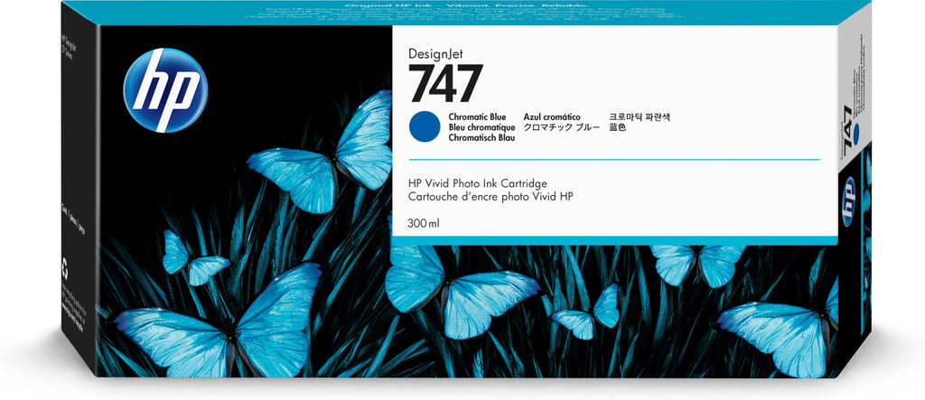 HP Genuine P2V85A / 746 Chromatic Blue Ink 300ml for HP DesignJet Z 6/9+