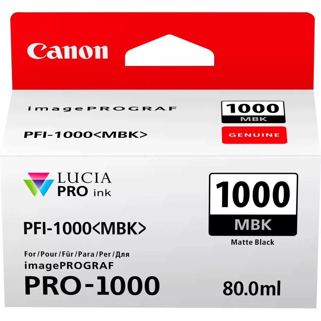 Canon Genuine PFI-1000MBK Matte Black Ink 0545C001AA 80ml Pro1000 PFI1000MBK - PFI-1000 ink