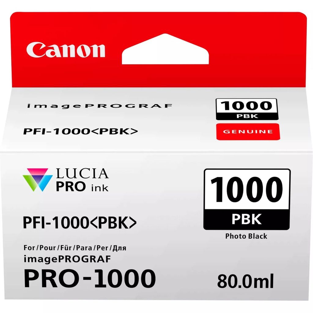 Canon Genuine PFI-1000PBK Photo Black Ink 0546C001AA 80ml Pro1000 PFI1000PBK - PFI-1000 ink