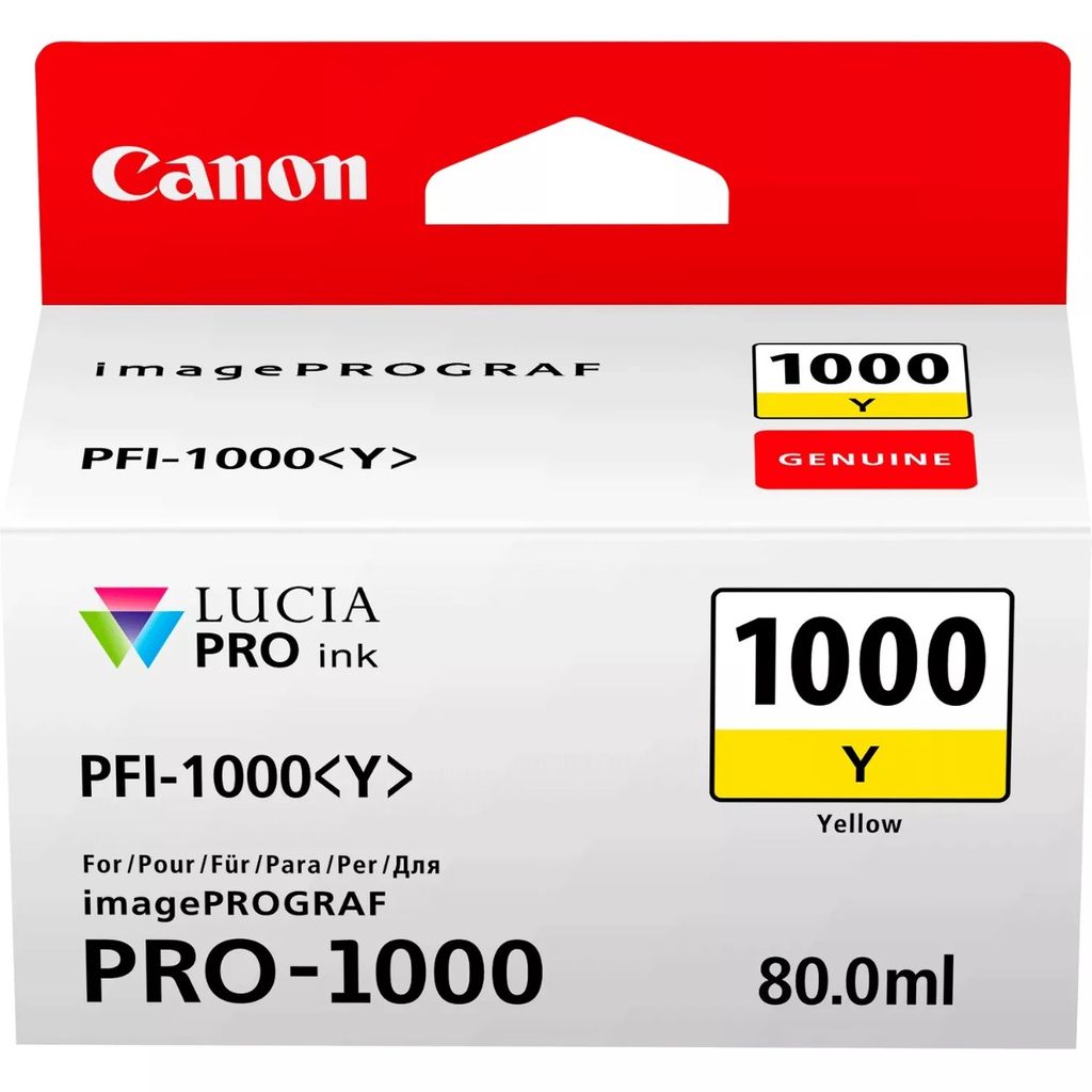 Canon Genuine PFI-1000Y Yellow Ink 0549C001AA 80ml Pro1000 PFI1000Y - PFI-1000 ink
