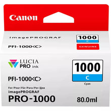 Load image into Gallery viewer, Canon Genuine PFI-1000C Cyan Ink 0547C001AA 80ml Pro1000 PFI1000C - PFI-1000 ink