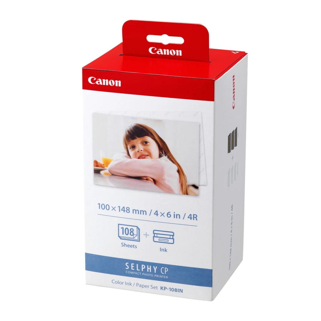 Canon Genuine KP-108IN 3115B001AA Photo cartridge + Paper 10x15 cm, 3x36 pages Pack=3 KP108IN for Canon CP 100/1000/820/900