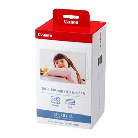 Canon Genuine KP-108IN 3115B001AA Photo cartridge + Paper 10x15 cm, 3x36 pages Pack=3 KP108IN for Canon CP 100/1000/820/900