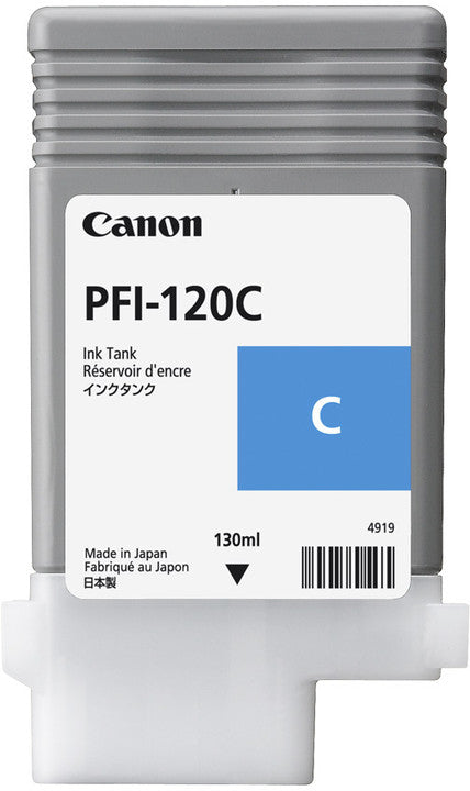 Canon Genuine PFI-120C Ink Cartridge Cyan 130ml 2886C001AA PFI120C - Canon PFI-120 Ink