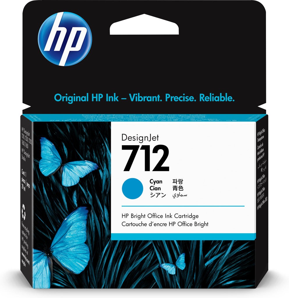 HP Genuine 3ED67A / 712 Ink cartridge cyan 29ml for HP DesignJet T 200