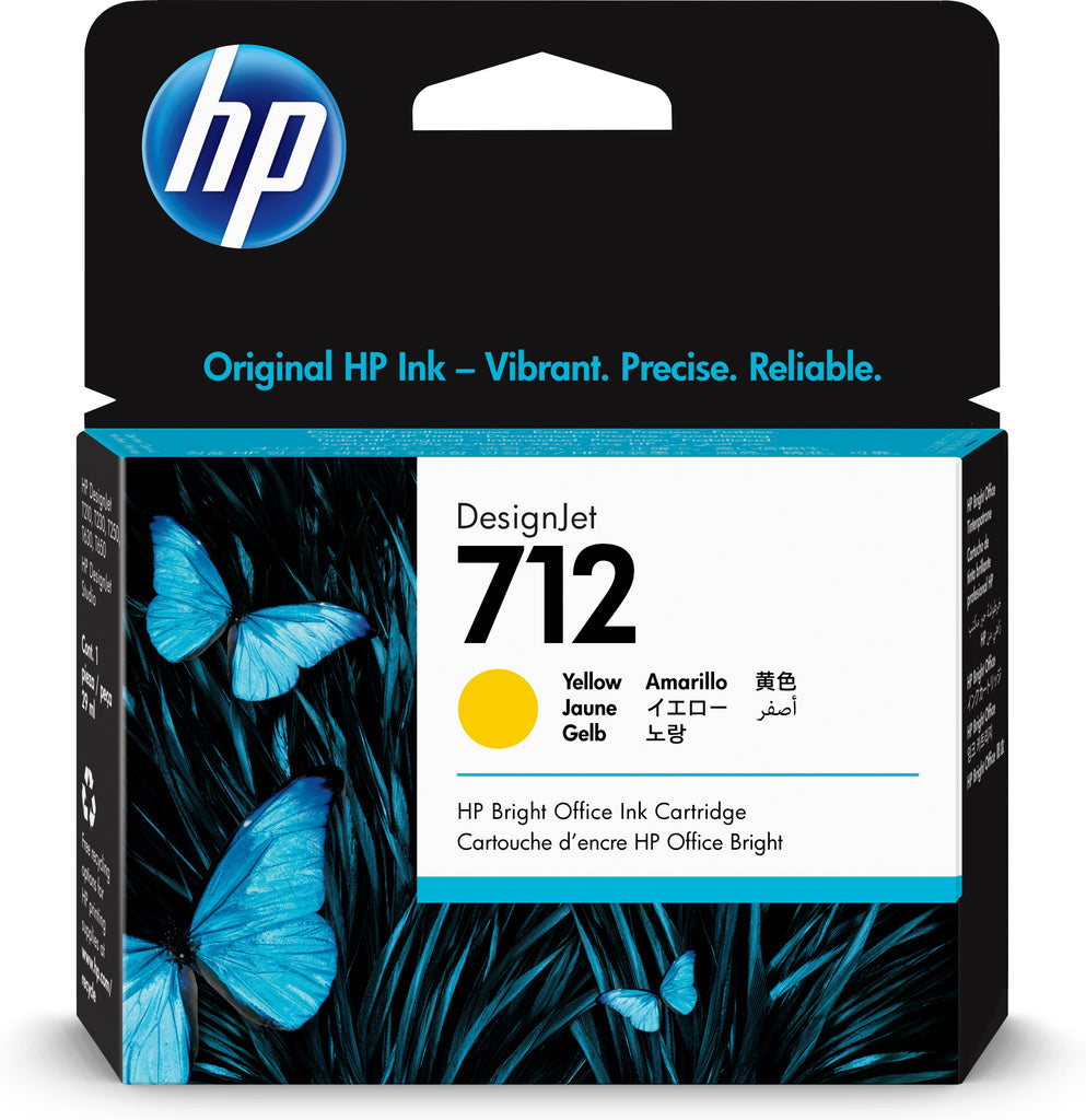 HP Genuine 3ED69A / 712 Ink cartridge yellow 29ml for HP DesignJet T 200