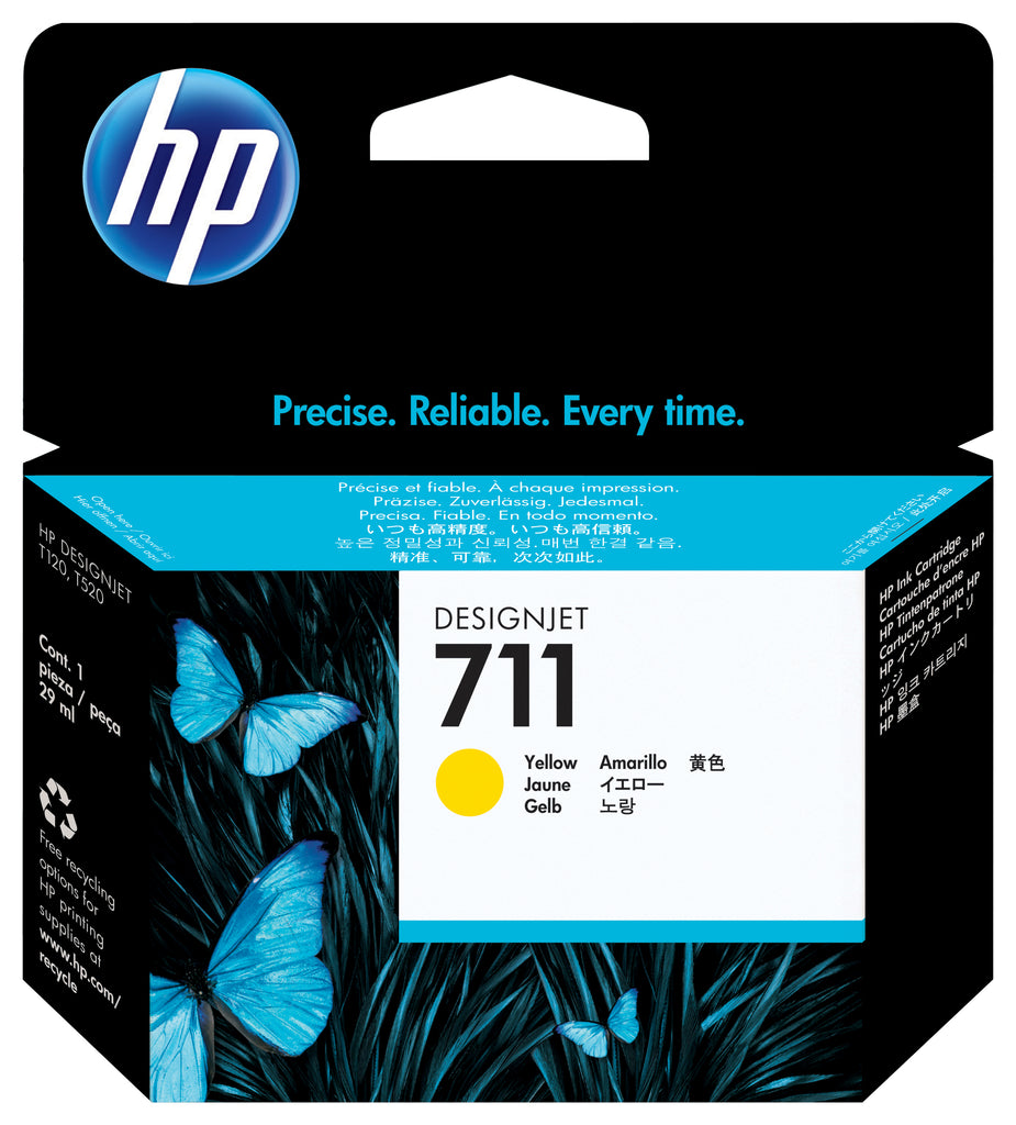 HP Genuine CZ132A / 711 Ink cartridge yellow 29ml for HP DesignJet T 520