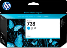 Load image into Gallery viewer, HP Genuine F9J67A / 728 Ink cartridge cyan 130ml for HP DesignJet T 730/830