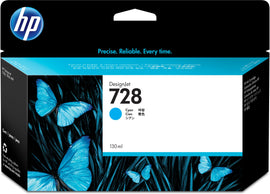 HP Genuine F9J67A / 728 Ink cartridge cyan 130ml for HP DesignJet T 730/830
