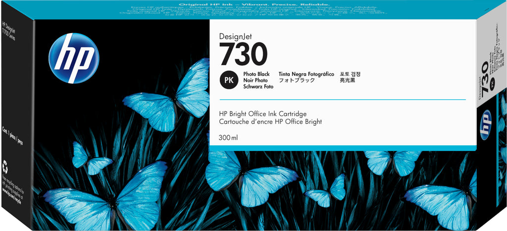 HP Genuine P2V73A / 730 Photo Black Ink 300ml for HP DesignJet T 1600/1700/940